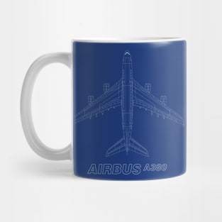 Airbus A380 Top View Mug